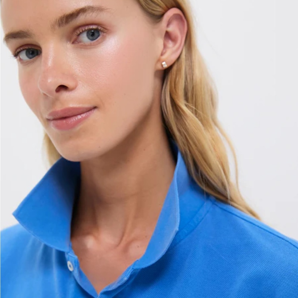 Tuckernuck Blue Pique Holmes Boyfriend Polo
